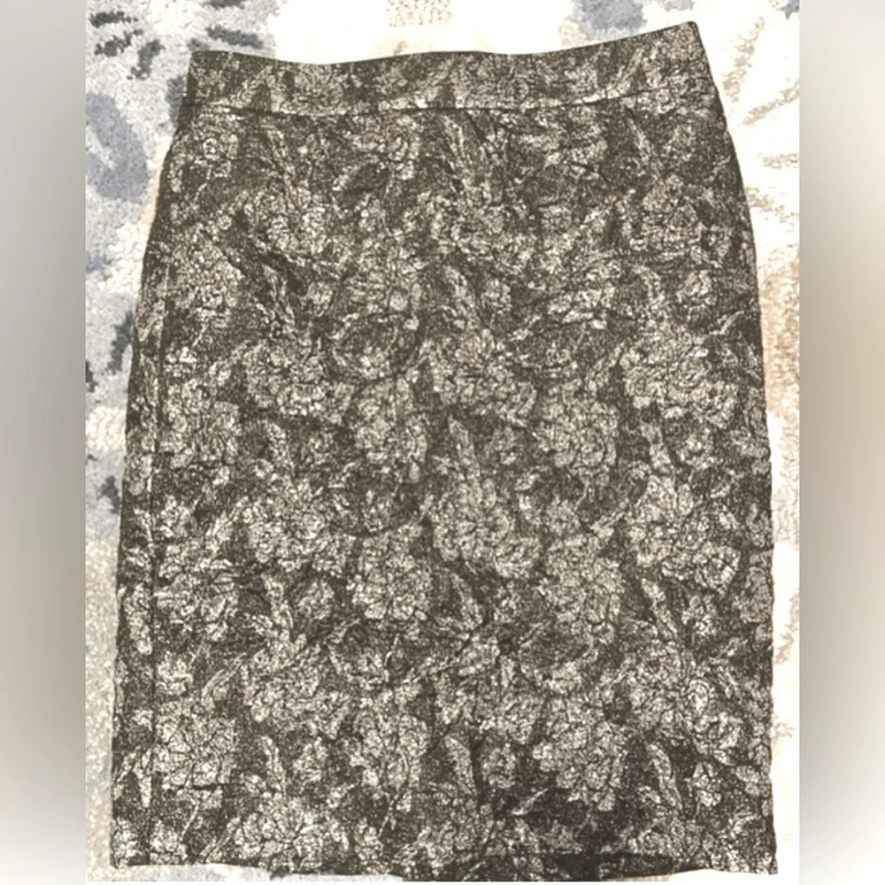 NWOT J.Crew Jacquard Metallic Crinkle Skirt